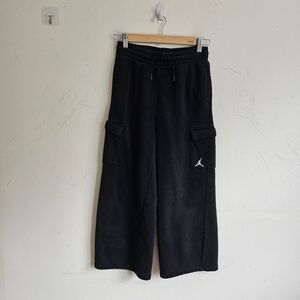 Nike Jordan Youth L 12-13 Cargo Sweatpants Black Wide Leg Streetwear Baggy Y2K